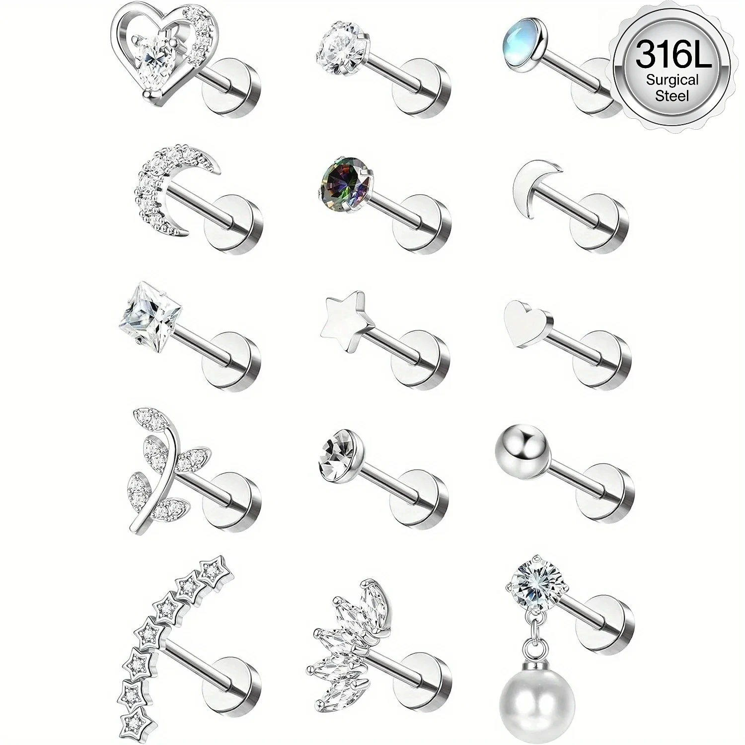 Opal Earrings Dangle - Drperfect الفولاذ المقاوم للصدأ الغضروف وأقراط
