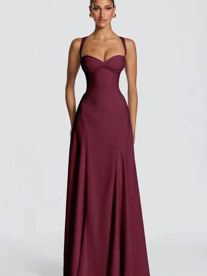 babyboo red dress Maxi - Sian Maxi Dress - Burgundy The Maliyah Maxi Dress in red features a fitted crepe bodice with an elegant asymmetrical hem and a delicate lace Babyboo Fashion Gwendolyn dress with