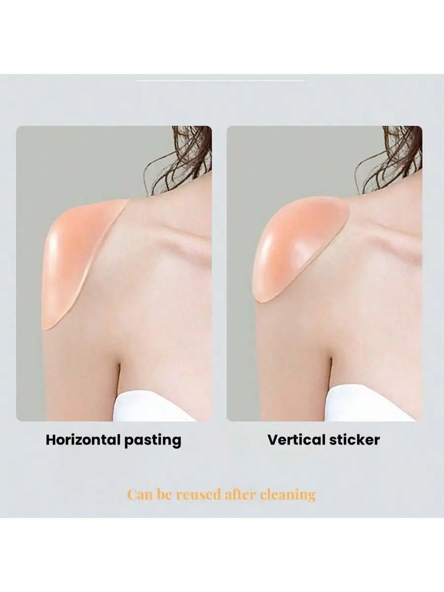 1 Pair Silicone Clear Shoulder Pad - Invisible Traceless Shoulder Pad Insert for Removable, Unisex, Suit, Occupational Clothing,