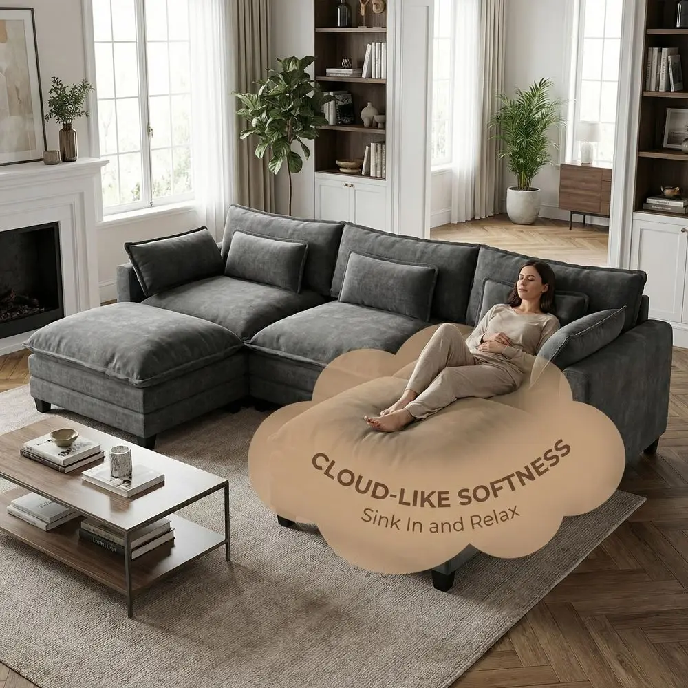 U Shape Sectional Sofa 5