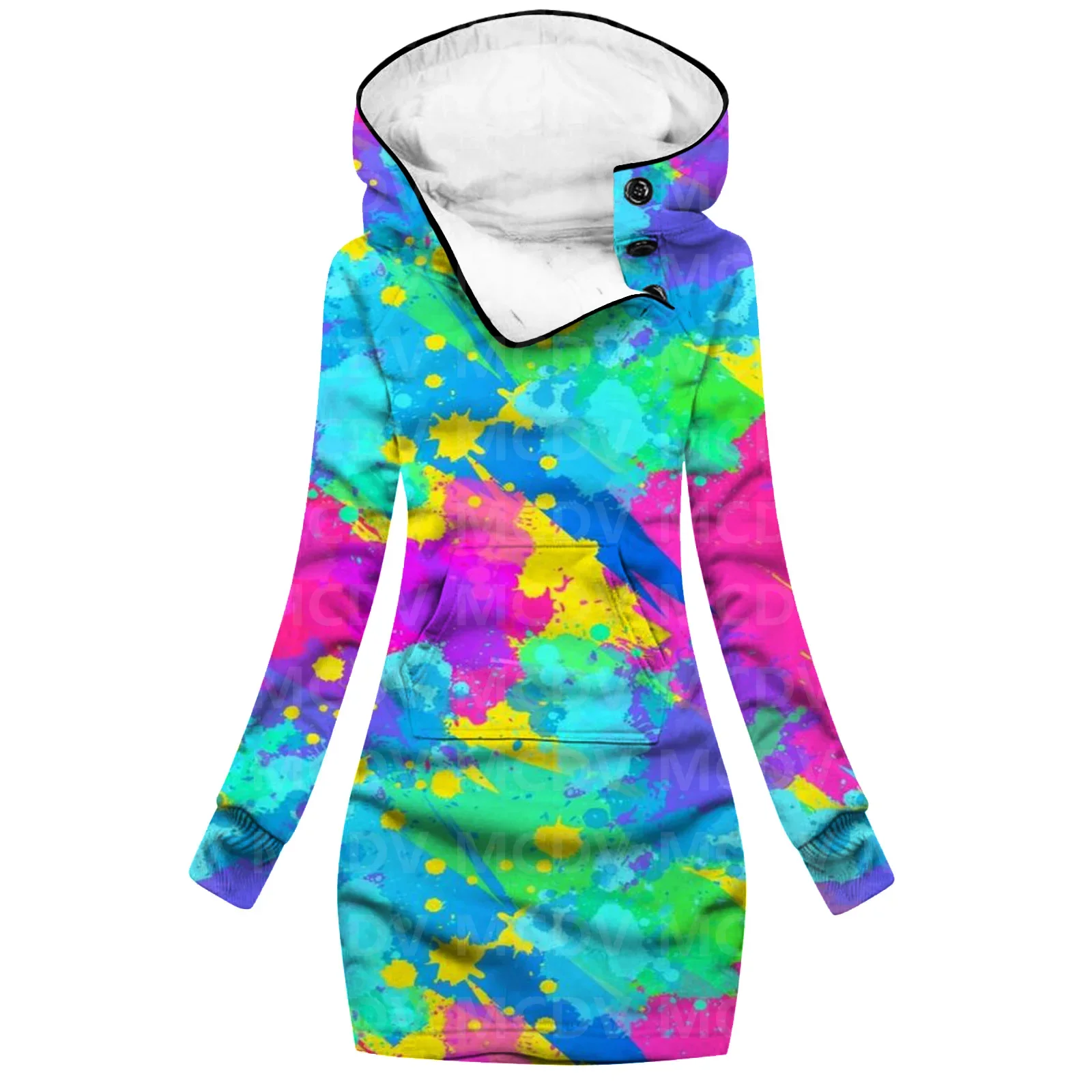 

Graffiti 3D Printed Hoodie Dress Novelty Hoodies Women Casual Long Sleeve Hooded Pullover Tracksuit