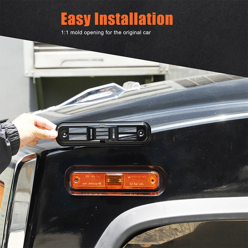

For Hummer H2 2003-2009 ABS Black Car Side Turn Signal Protective Cover Decorative Car Accessories