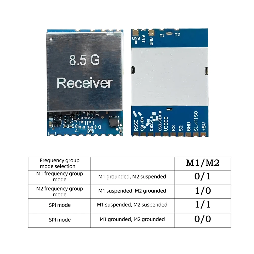 RX8500PRO-SPI 8.5G High Sensitivity FPV Receiver Module 1MHz Step Frequency Adjustment Negative Polarity Video Output