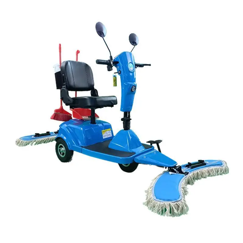 

3 Wheels Mobility Floor Cleaning Mop Scooter Electric Sweeper Dust Cart Machine Driving