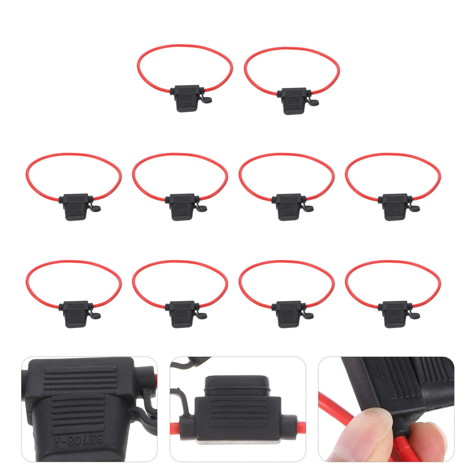 

10Pcs 40A Fuse Holder in-Line Mini Waterproof Small Fuse Holder for Car Boat Truck Auto 12 Awg Cable 125V Dc Auto 12 Awg Cable