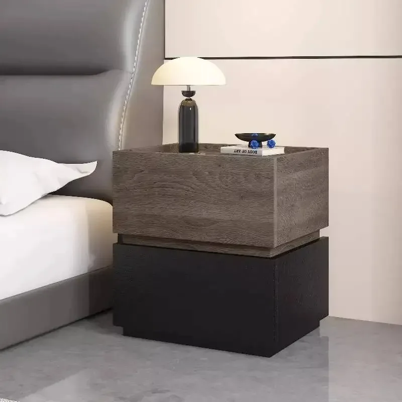

Dark Brown Wooden Nightstands European Organiser Space Saving Bedroom Nightstands Storage Modern Table De Chevet Furniture