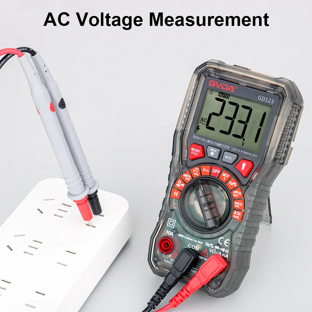 Imagem -02 - Gvda-multímetro Digital Profissional Alcance Automático 600v 10a Capacitância Tester True Rms Ohm hz ac dc Medidor de Tensão