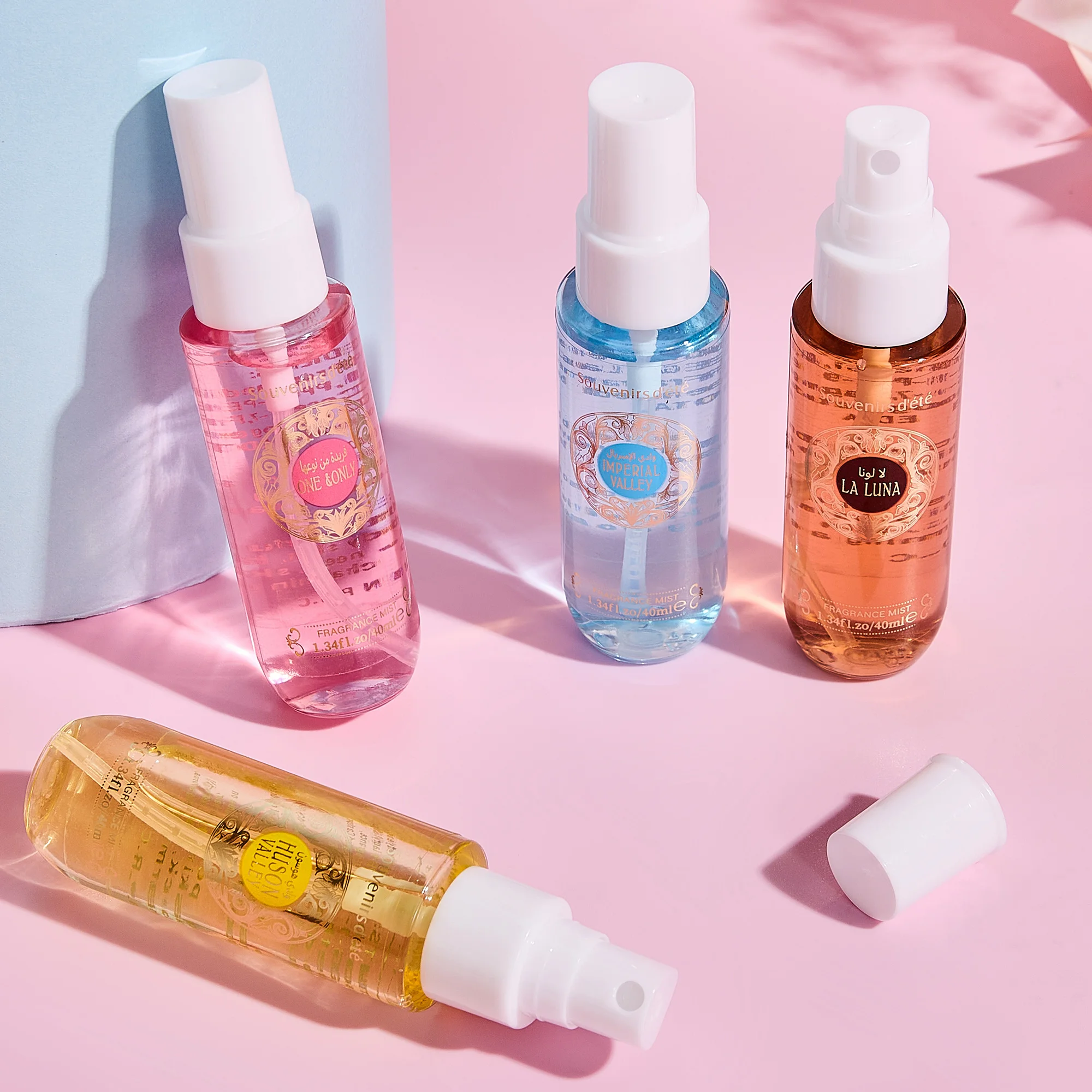 علبة طقم عطور نسائية مكونة من 4 قطع، بخاخ للجسم خالي من الكحول، عطر يدوم طويلاً وعطر منعش، هدية مثالية للفتيات #2