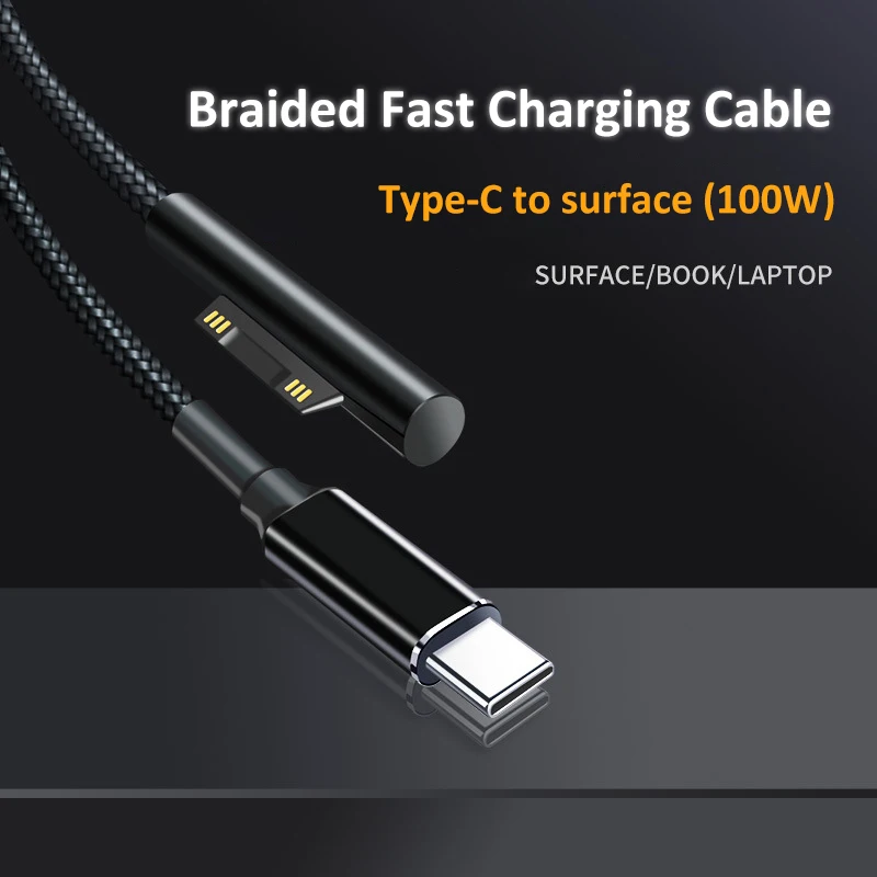 RGEEK 15V 3A Type C Power Supply Charger Adapter USB C PD Charging Cable for Microsoft Surface Pro 8/7/6/5/4/3 Laptop Book 3/2/1