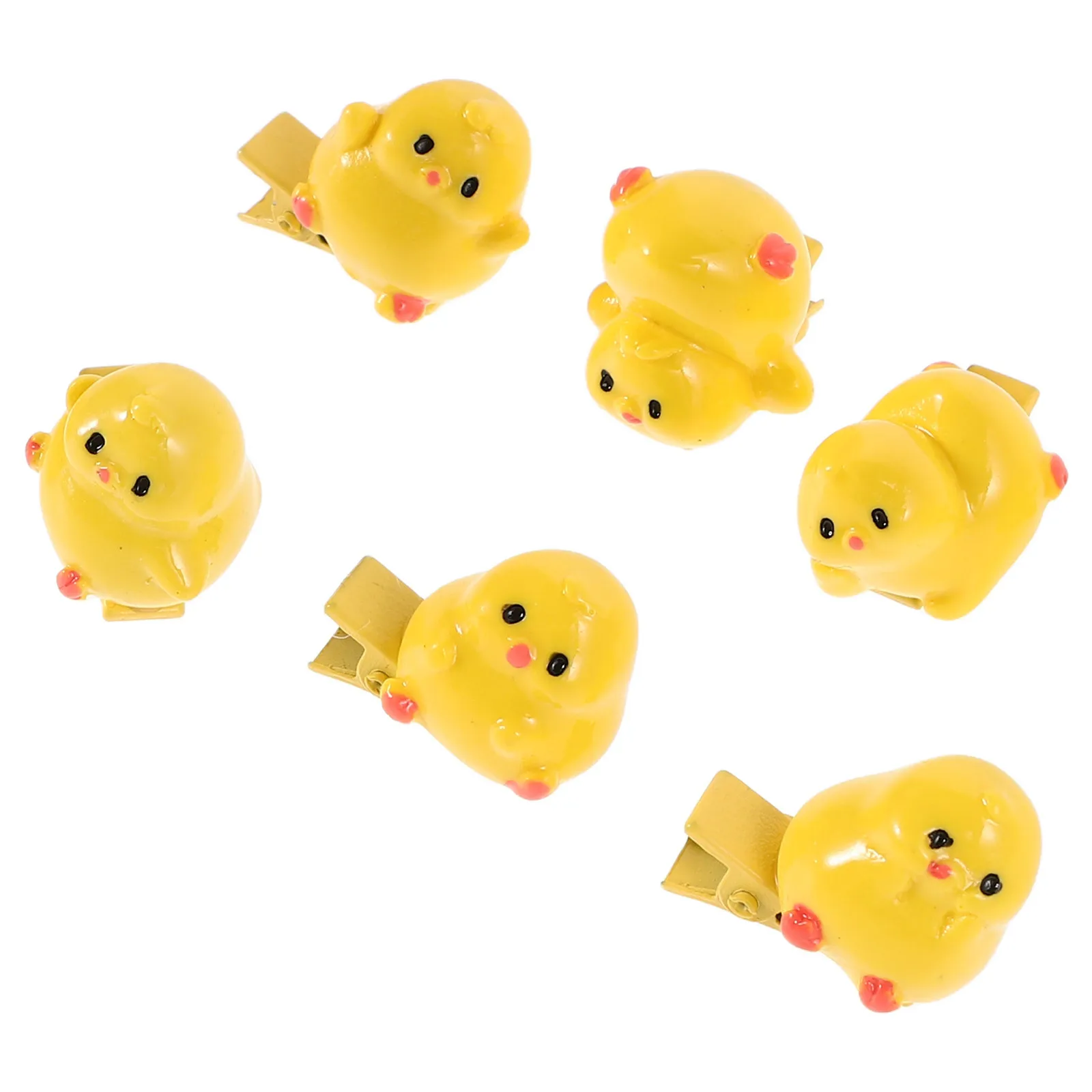 

6Pcs Hair Clips Cute Cartoon Yellow Chick Side Bangs Fun Party Daily Travel Hair Accessories Body Clip