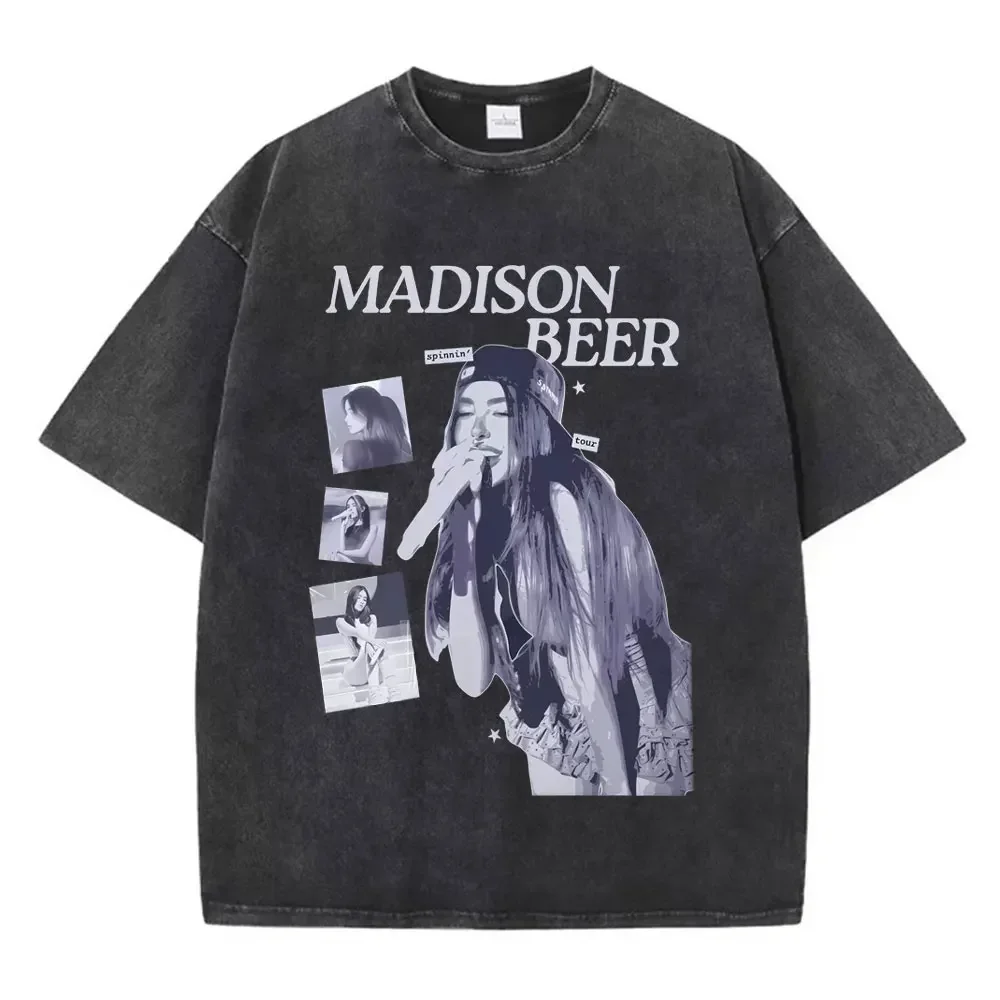 Customization Shirt Vintage Washed Madison Beer The Locket Tour 2026 Graphic T Shirts Fashion Pop Music T-shirt Men Women Casual