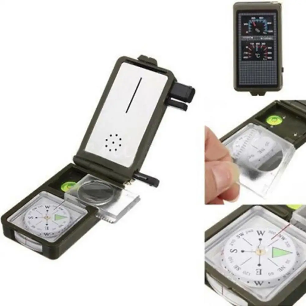 

YFASHION 10-in-1 Compass Kit With Led Light Thermometer Hygrometer Outdoor Survival Camping Hiking Compass Tool