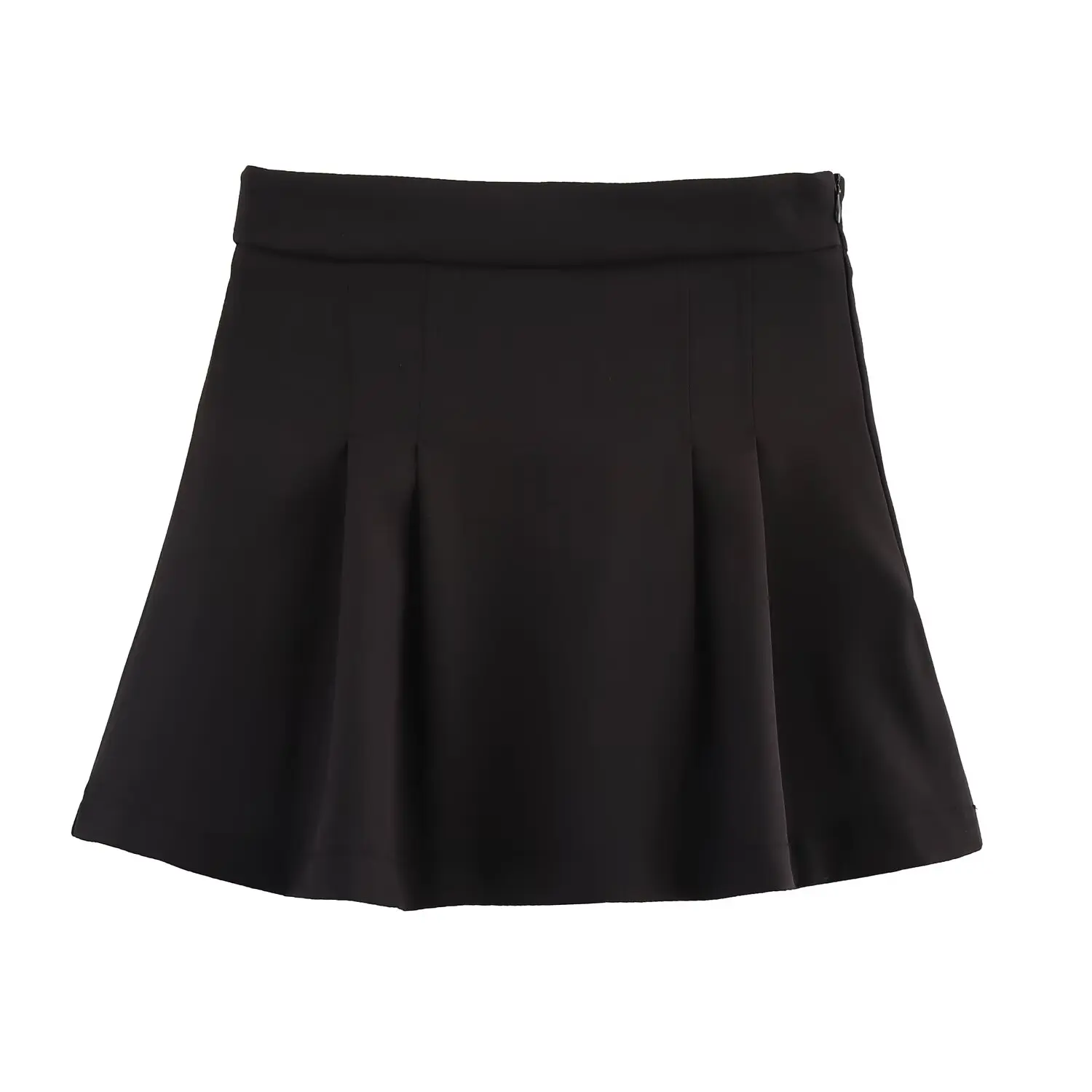 

2025 new women's clothing European and American style solid color pleated decoration temperament simple casual skirt pants