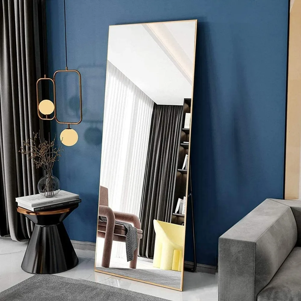 Vrijstaande spiegel over de volledige lengte 70"x26" voor gebruik in de muur of vloer - Ideaal voor slaapkamers, woonkamers en kleedkamers
