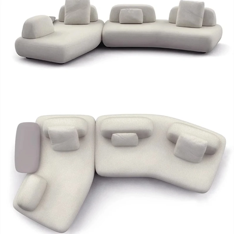 

French curve module sofa creative minimalist no armrests movable double-sided free combination living room fabric sofa
