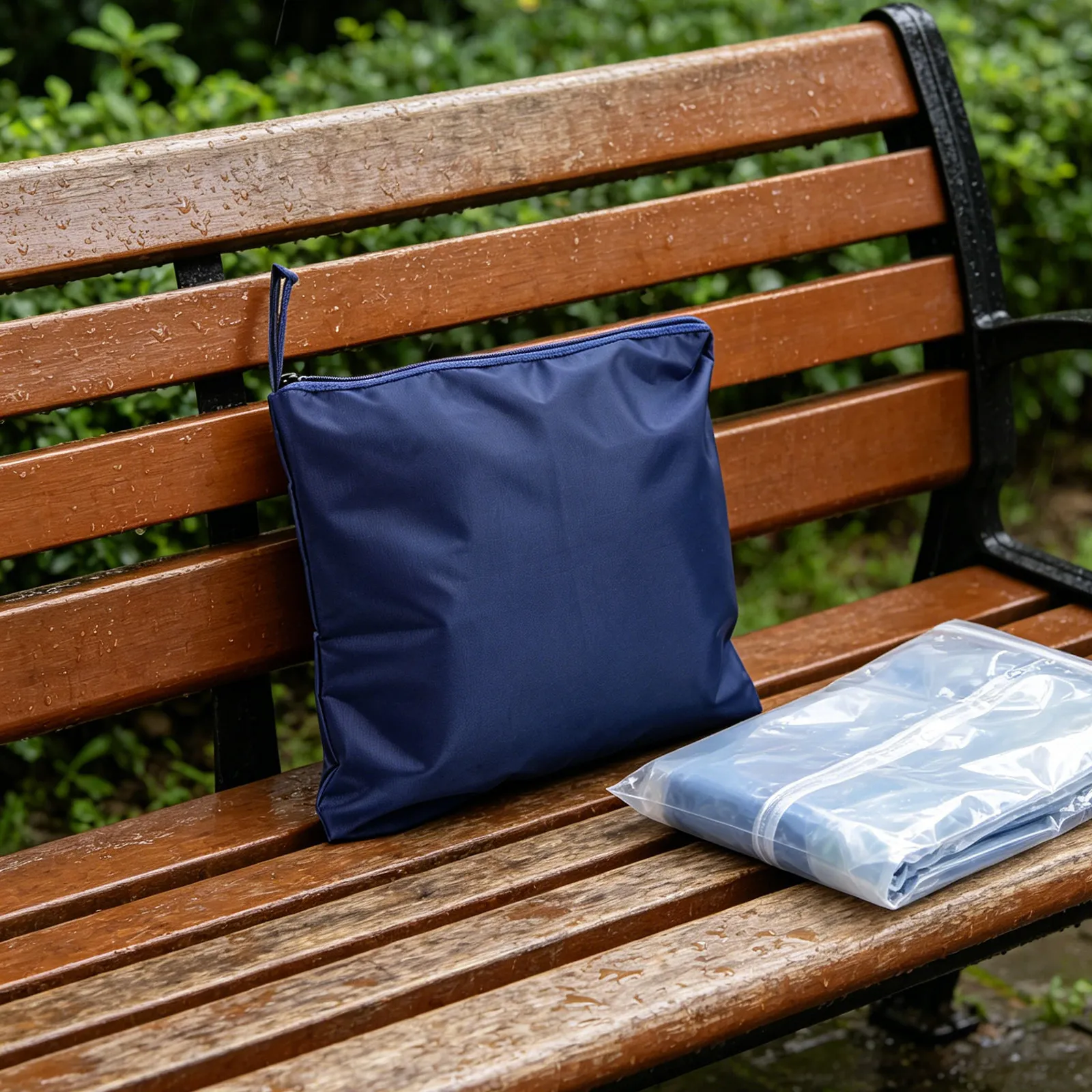 Oxford Cloth Waterproof Raincoat Pouch Bag with Water Resistant Zipper Portable Compression Dry Sack for Wet Clothes Rain Gear