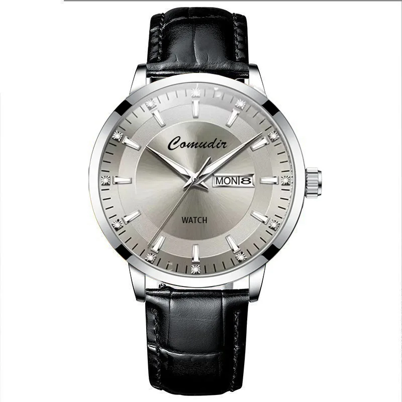 Business Mens Quartz Wristwatch Hollow Design Waterproof Luminous Calendar High Value Male Watch Daily Wear Business Occasions