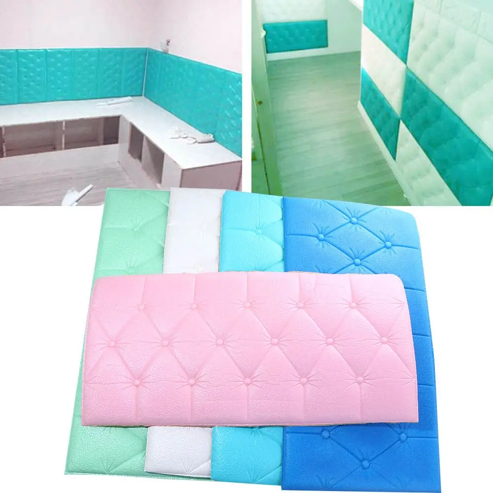 Self Adhesive Bed Headboards Soft Cushion Bedroom Decoration Peel and Stick Wall Panels Foam Wall Sticker Wall Decoration