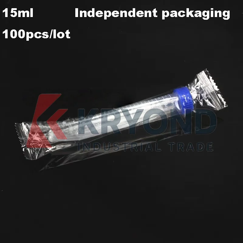 100pcs 15ml Plastic Centrifuge Tube Screw Cap Sharp Bottom Cyclohexane Sterile Vial Clear PP Container Lab Original Product