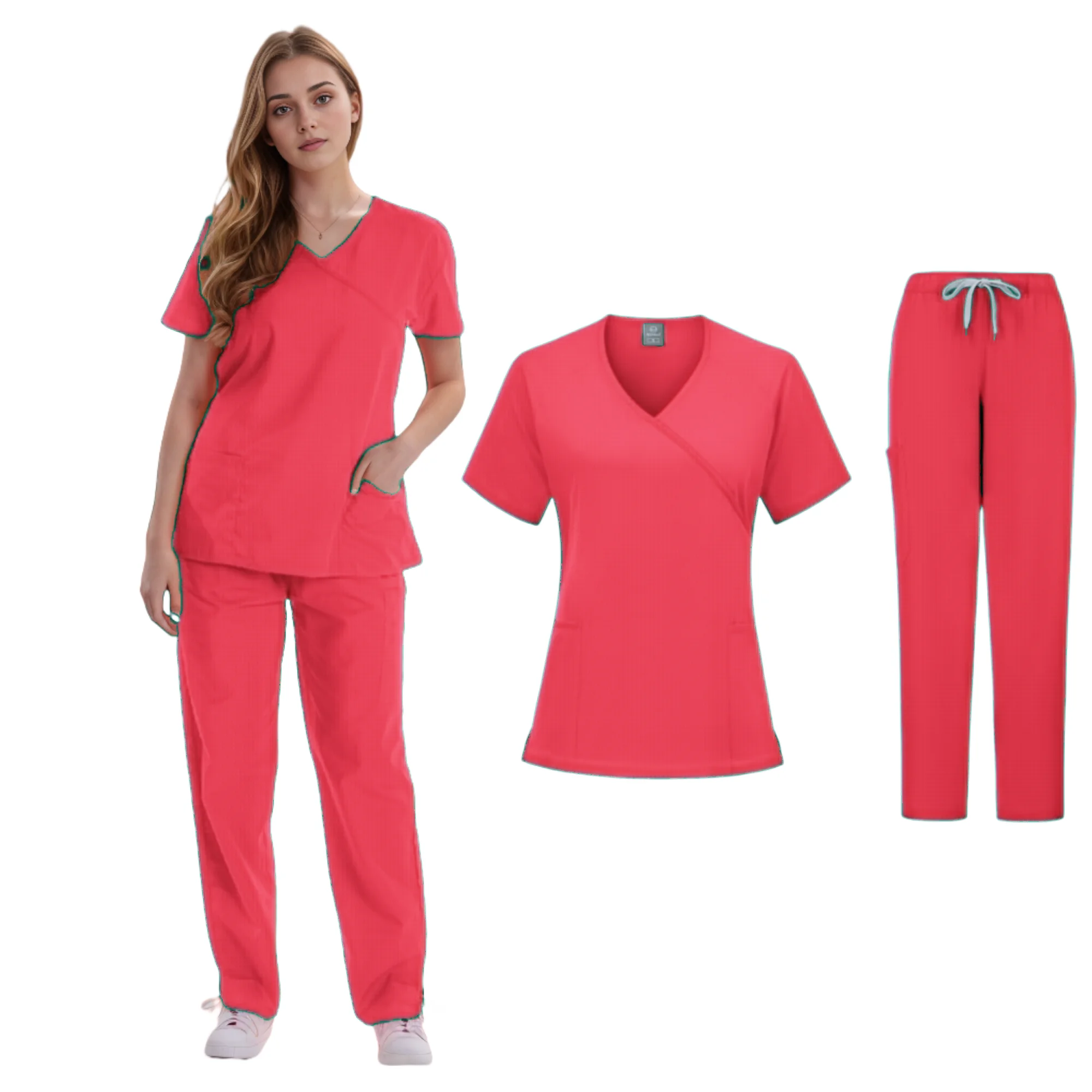 Mulheres Clinica Medical Scrub Terno Uniformes, conjuntos de corredores dentários, Spa Wear Trabalho, Hospital Scrub Uniformes, Clínica Clínica Uniformes