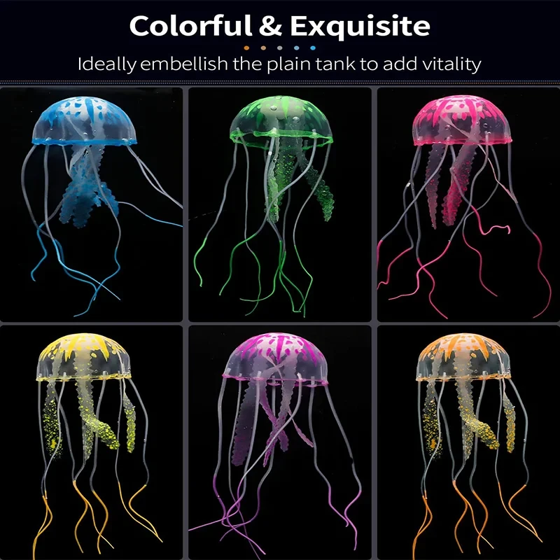 Simulated Jellyfish Fish Tank Decoration, Used For Fish Tank Aquarium Scenery, Can Emit Fluorescence at Night