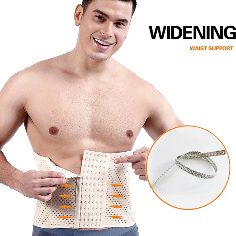 Men Slimming Body Shaper Waist Trainer Trimmer Belt Corset for Abdomen Belly Shapers Tummy Control Fitness Compression Shapewear