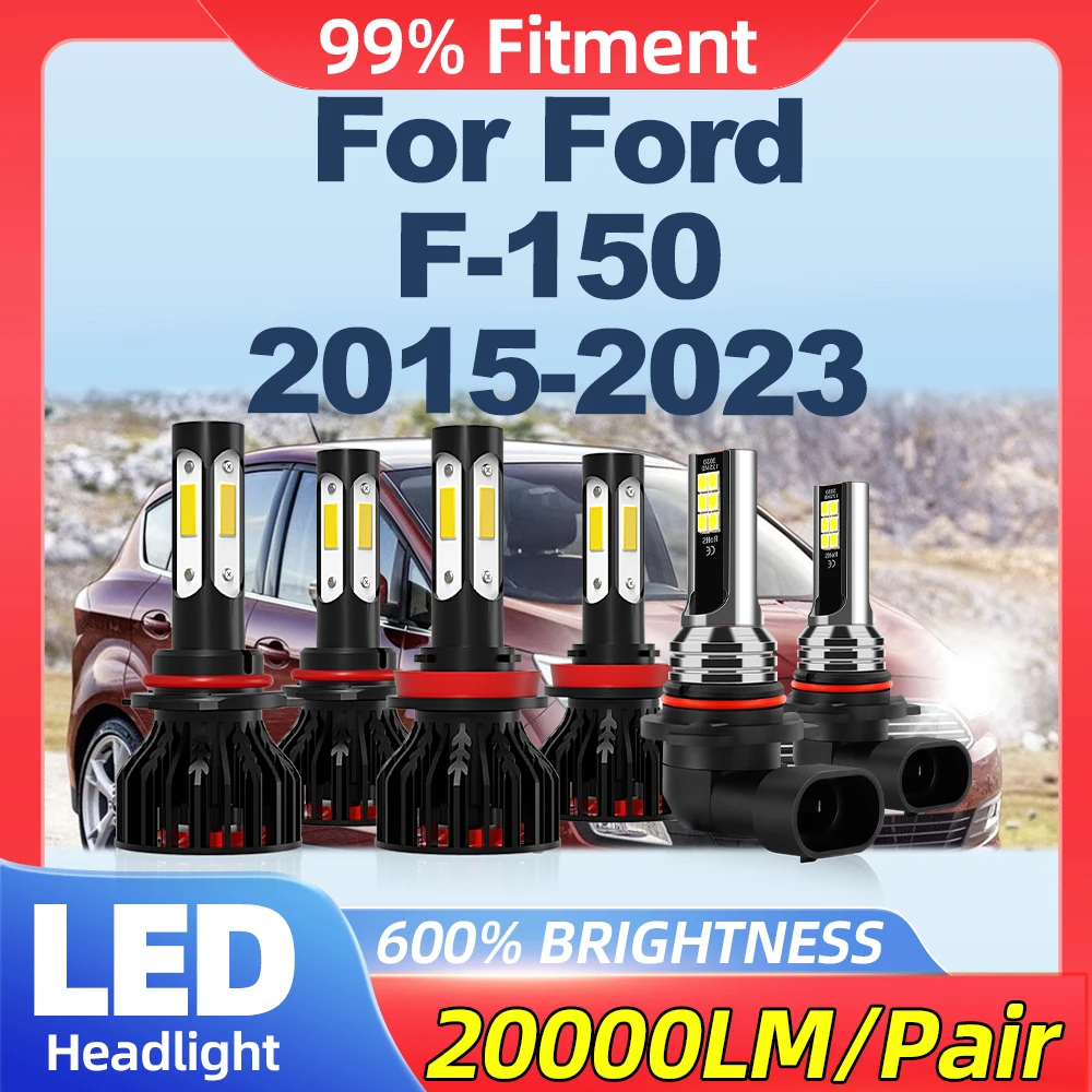 Canbus LED żarówki do przednich reflektorów 60000LM Turbo lampy 6000K światła przeciwmgielne samochodu 12V dla Ford F-150 2015-2017 2018 2019 2020