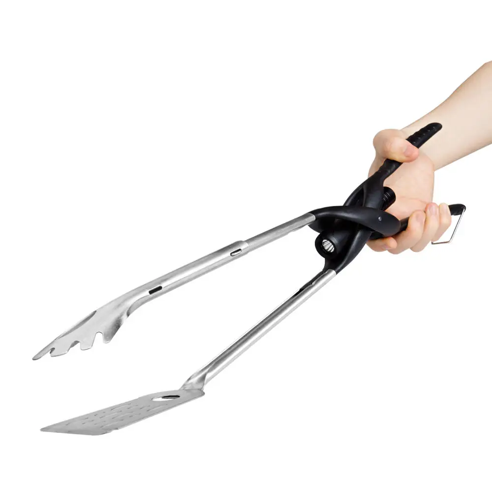 Kitchen Tongs Bbq Scraper With Led Flashlight Multi-Functional Barbecue Accessories