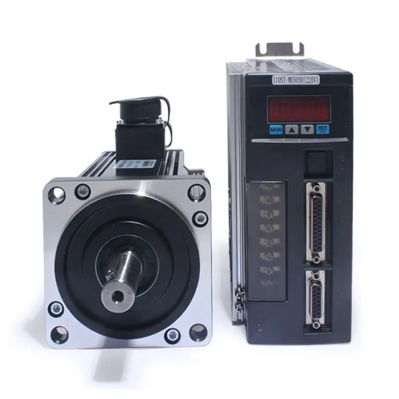 110ST-M02030 220V 600W AC Servo Motor 0.6KW 3000RPM 2N.M. Servomotor Single-Phase AC Drive Permanent Magnet Matched Driver AASD