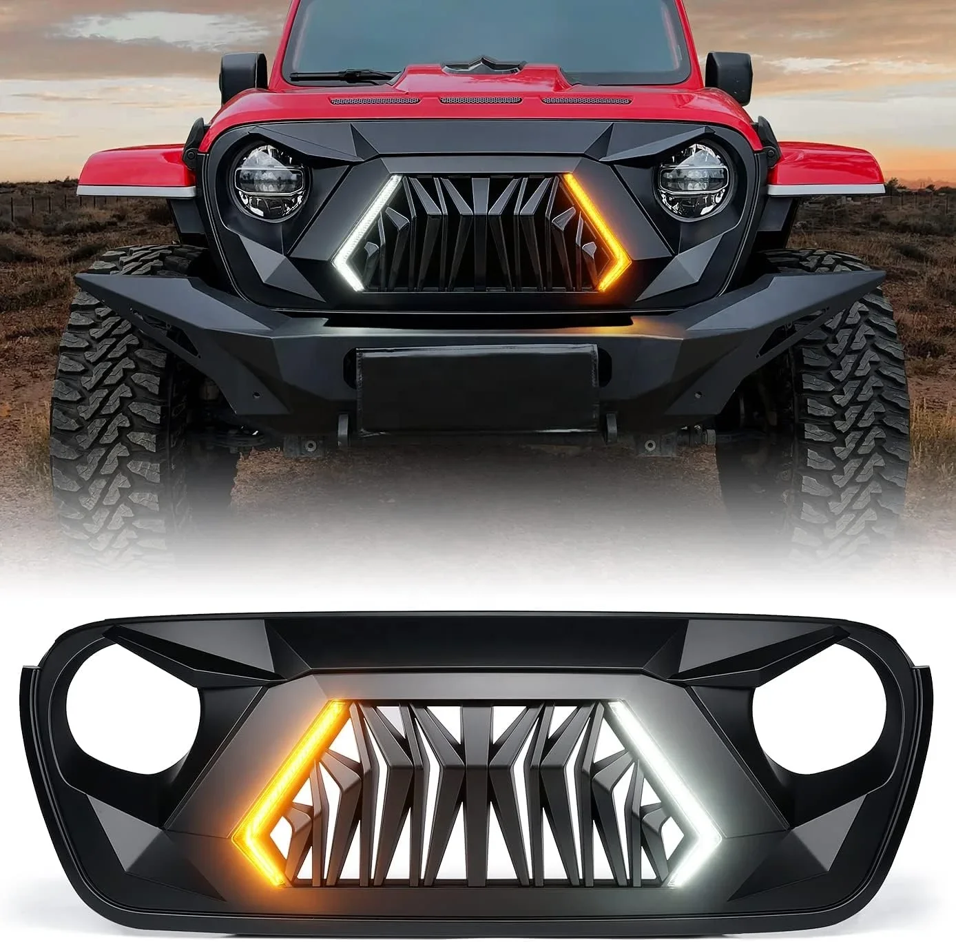 Spedking Factory Wholesale Price Front Bumper Grill GrilleFor Jeep Wrangler JL 2018+ Car Grills