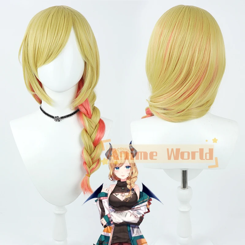 2 Types Hololive Yellow Yuzuki Choco Cosplay Wig Light Red Heat Resistant Synthetic Hair Halloween Party Role Play Carnival