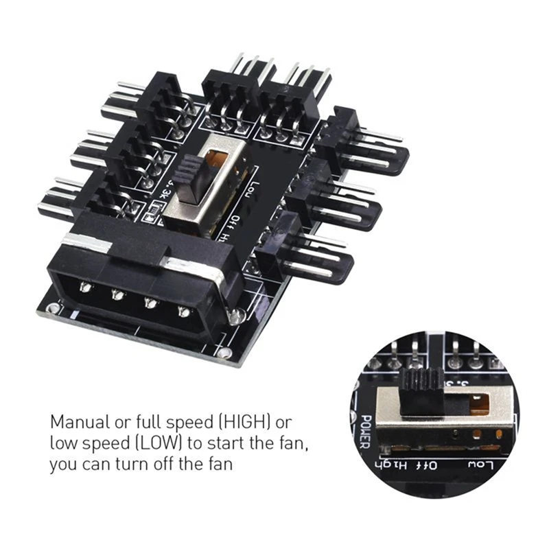 1 bis 8 Pin Lüfter Hub Sata PWM Molex Splitter PC Mining Kabel 12V 4-polig/Sata Adapter zweiteiliger Anzug für Sata und 4-polig