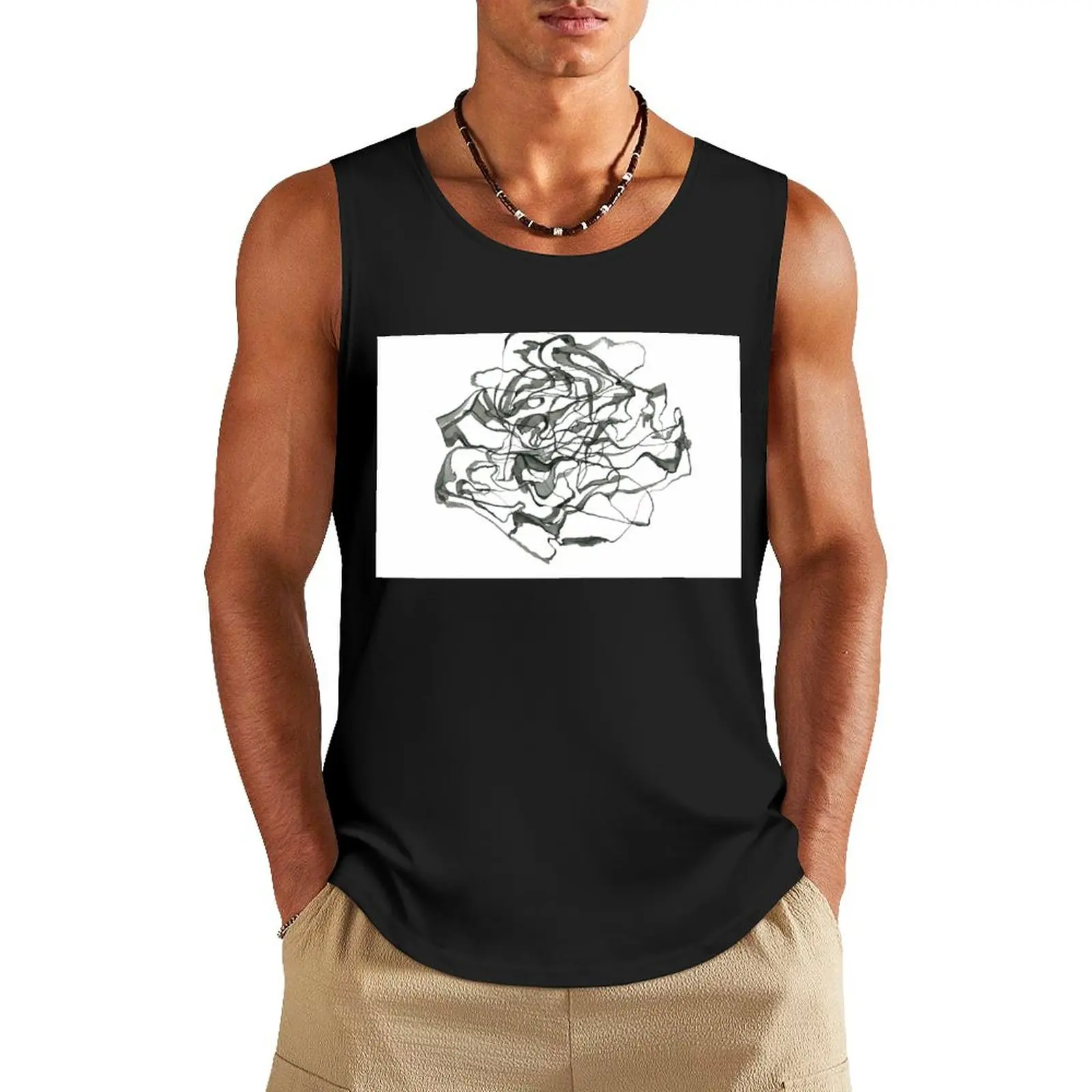 Lines Tank Top men gym Men's clothes gym top muscle t-shirt