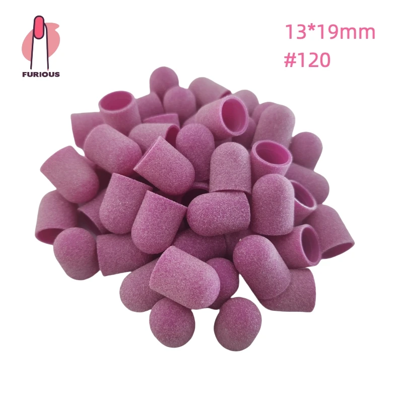 50 pçs tampas de lixamento de unhas para arquivo de pé removedor de calos manicure pedicure polimento de unhas rebarba uso em salão de beleza em casa roxo com um eixo