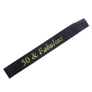 Sash sinh nhật long lanh vàng, 30, 40, 50, 60, 70, 80, satin tuyệt vời, 30, 40, 50, 60, 70, 80 10 doanh số sinh nhật chính 80 năm - №9