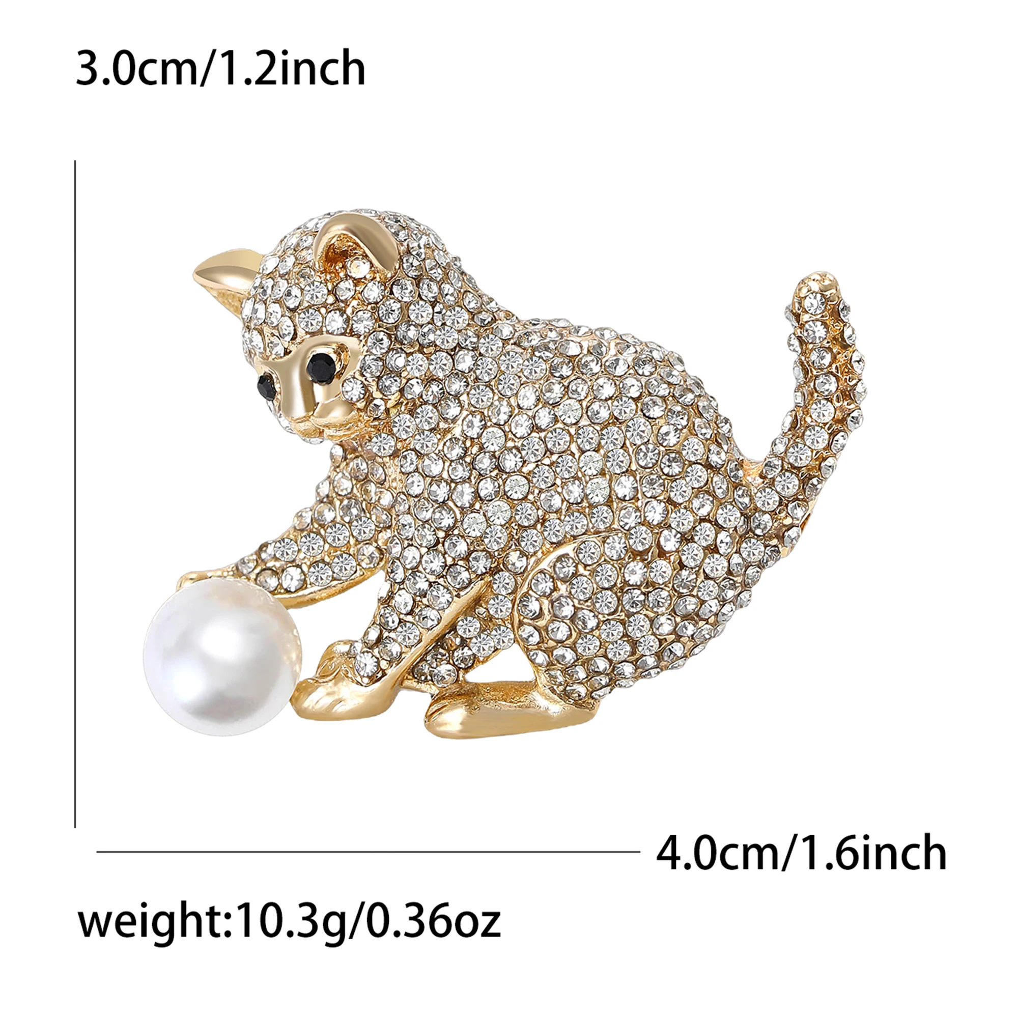 Beaut & Berry دبابيس قطة فاخرة من حجر الراين للنساء للجنسين دبابيس حيوانات لؤلؤية للأصدقاء هدايا الحفلات وإكسسوارات مجوهرات الولائم