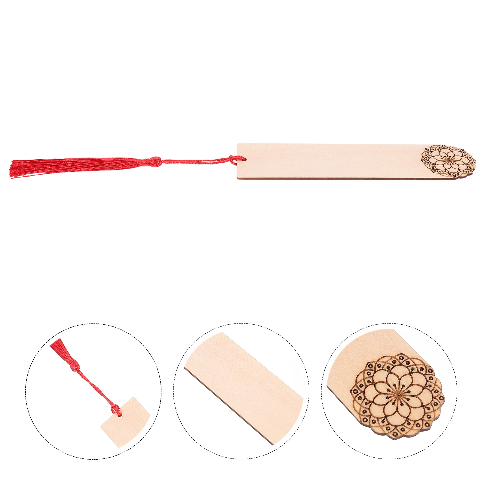 6 stuks houten bladwijzers blanco doe-het-zelf-tags voor gepersonaliseerde hangende gladde randen ronde hoek onvoltooide student