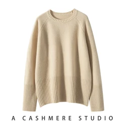 100% Cashmere Sweater Women Pullover Winter New O-neck Thicken Warm Tops Female Fashion Knit Jumper Lady Large Size Pullovers