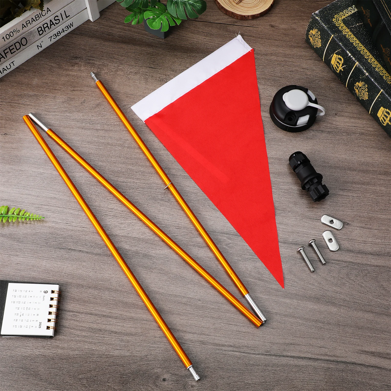 1Set Multi-Function Safety Flag for Kayak Canoe Boat Bright Visible Warning Flag with Stable Base Easy to Assemble Portable