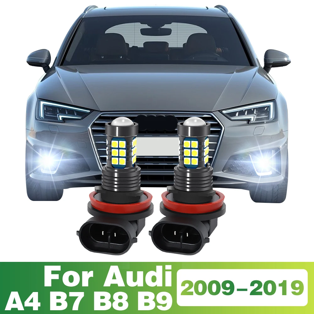 2X LED Car Light Front Fog Lamp Bulb For AUDI A4 B7 B8 B9 2009 - 2019 2010 2011 2012 2013 2014 2015 2016 2017 2018 Accessories