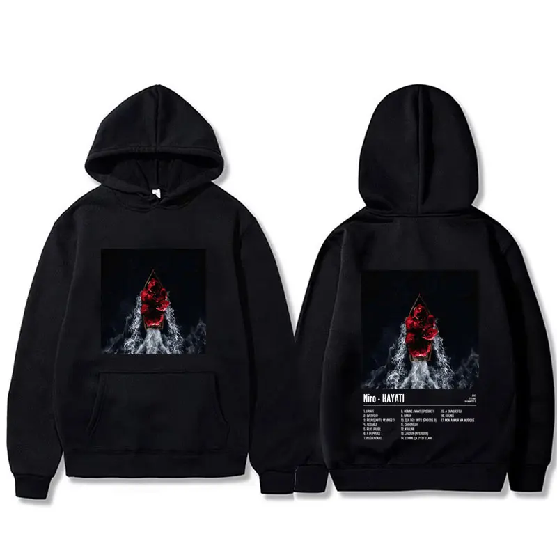 

Rapper Niro HAYATI Album Graphic Print Hoodie Male Fashion Oversized Hooded Sweatshirt Men Women Casual Fleece Cotton Hoodies