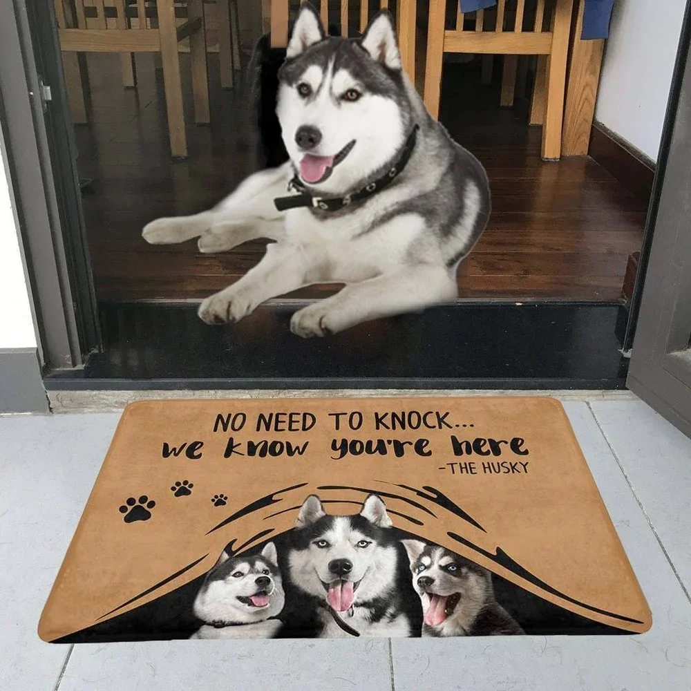 No Need To Knock Husky Doormat 3D Printed My Dog Doormat Non Slip Door Floor Mat Decor Porch Doormat 40x60cm DropShipping