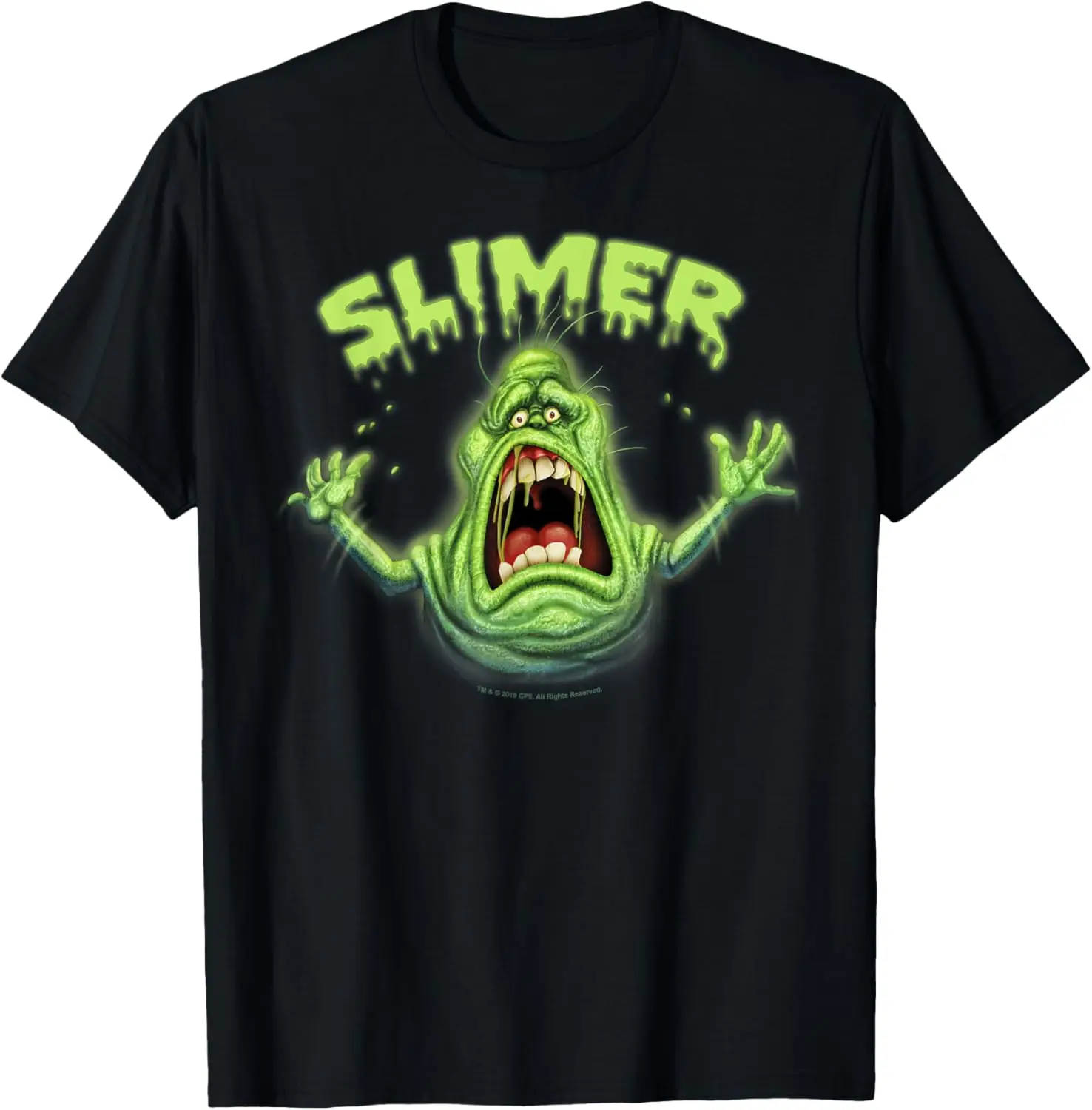 Ghostbusters Slimer Neon Portrait T-Shirt