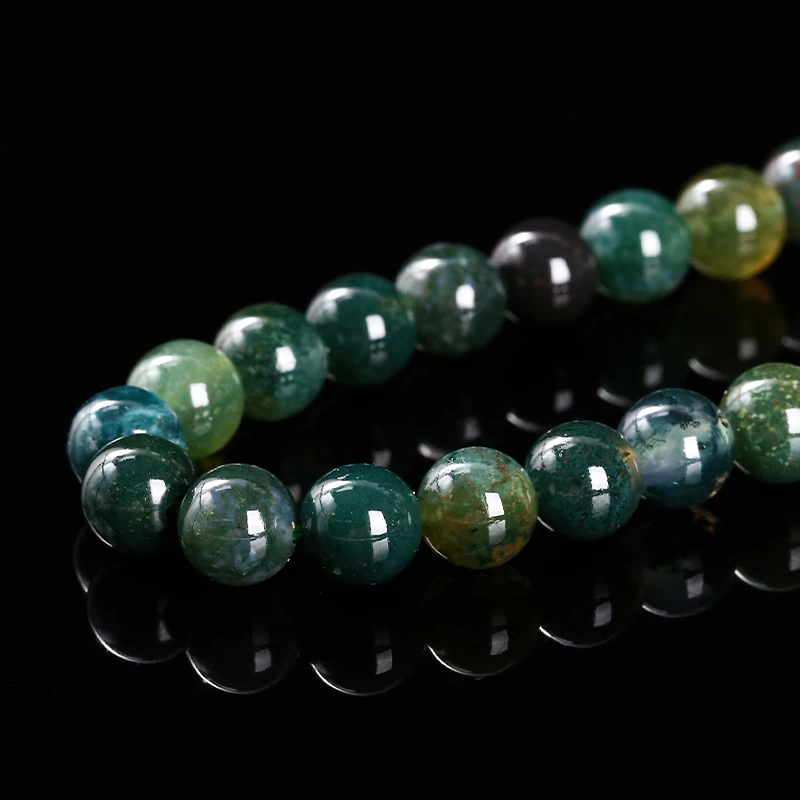 4 6 8 10mm Natural Stone Moss Grass Agate Bead Round Loose Spacer Seed Bead For Jewelry Making Diy Necklace Bracelet Accessory