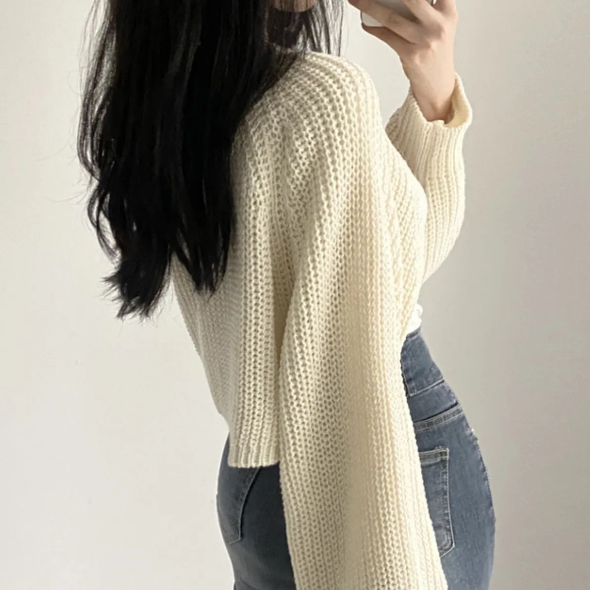 Short Cardigans Knitted Sweaters Women Long Sleeve Coat Y2K Clothes Basic Solid Vintage Streetwear Autumn Winter Cardigan Tops