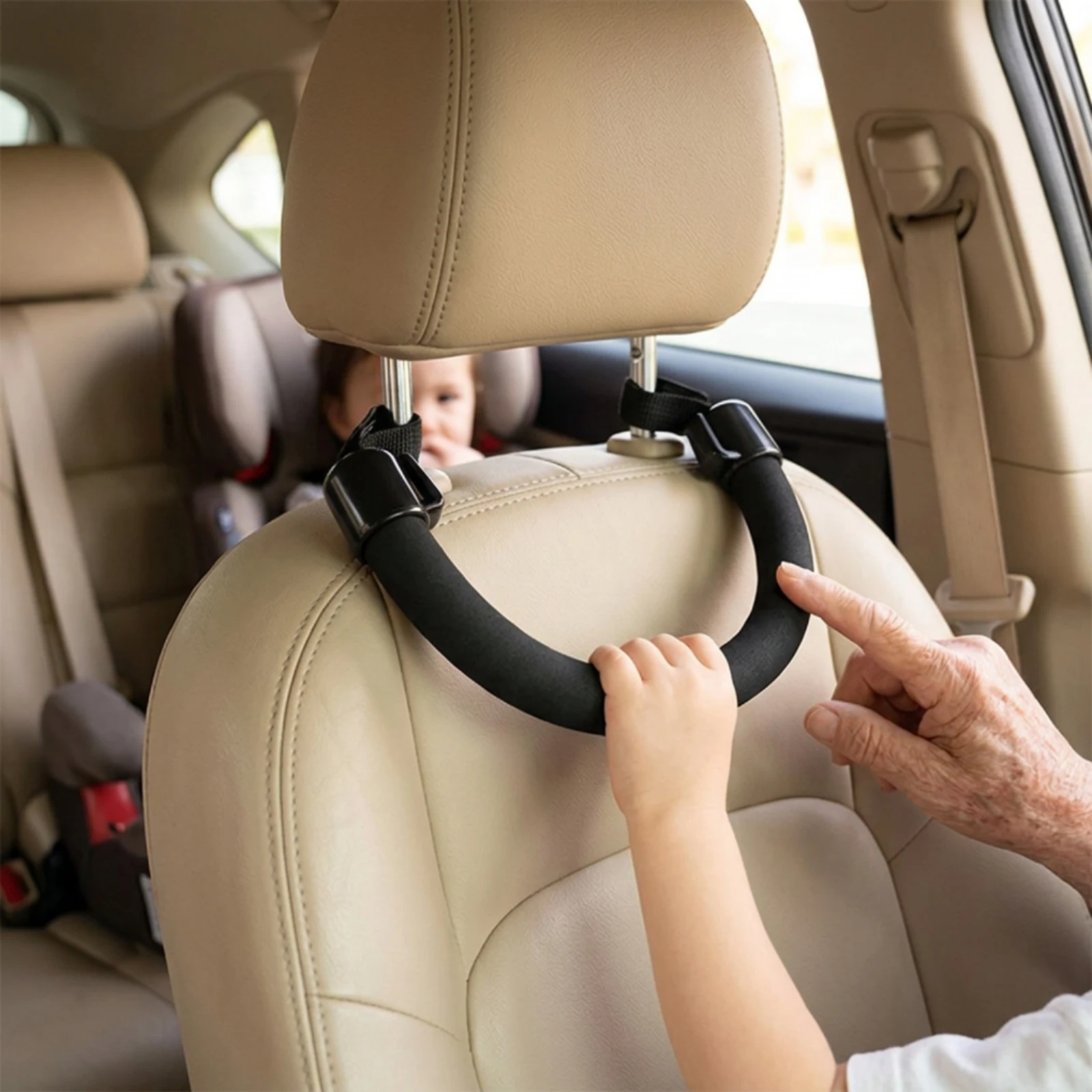 2 Pieces Car Seat Back Hook Easy-Install Headrest Hook Headrest Hanger Long-Lasting Storage Compact for Commuters, Road Trips