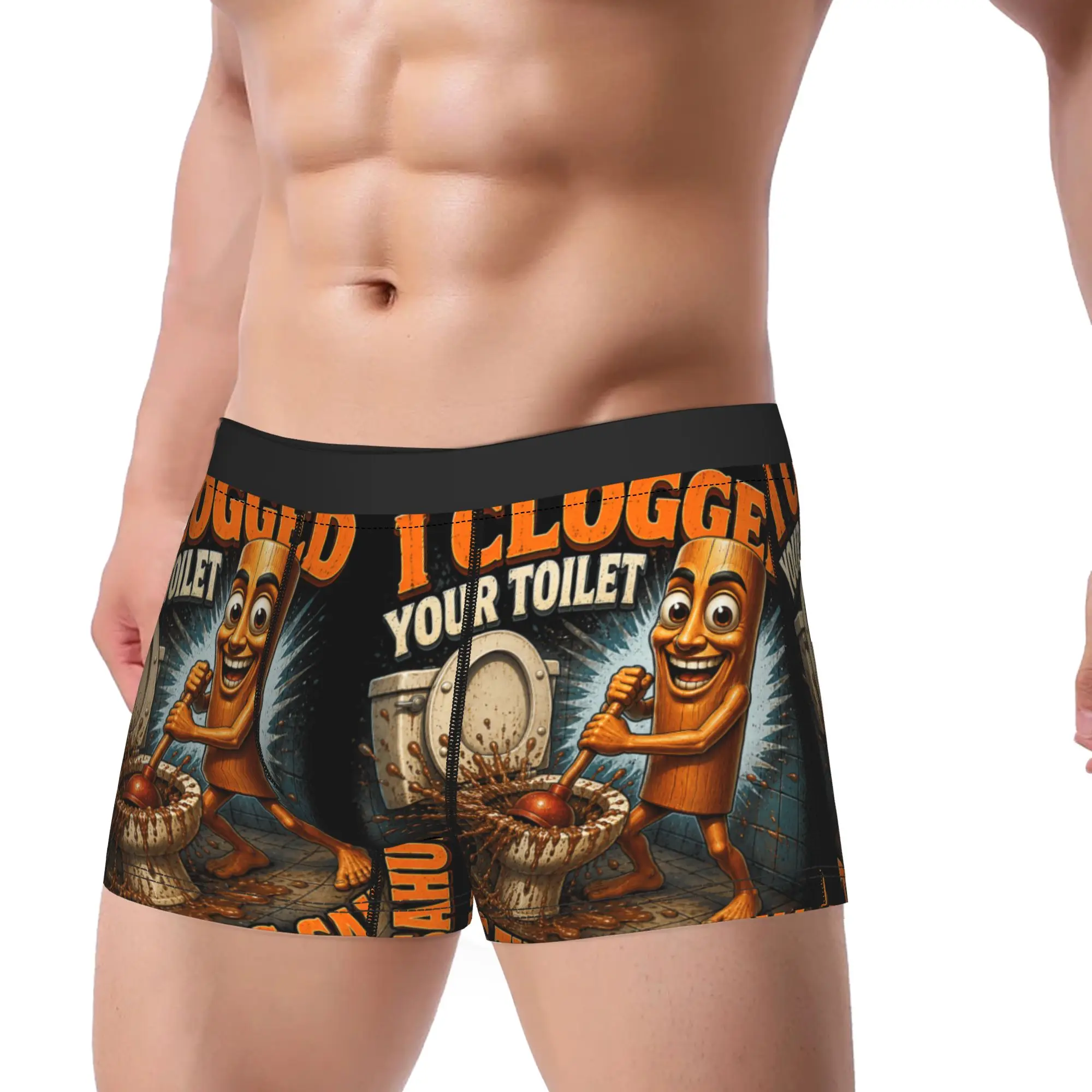 I Clogged Your Toilet Funny Tung Tung Sahur Bathroom Humor Underwear Man Underpants Custom Breathable Boxershorts Shorts Briefs