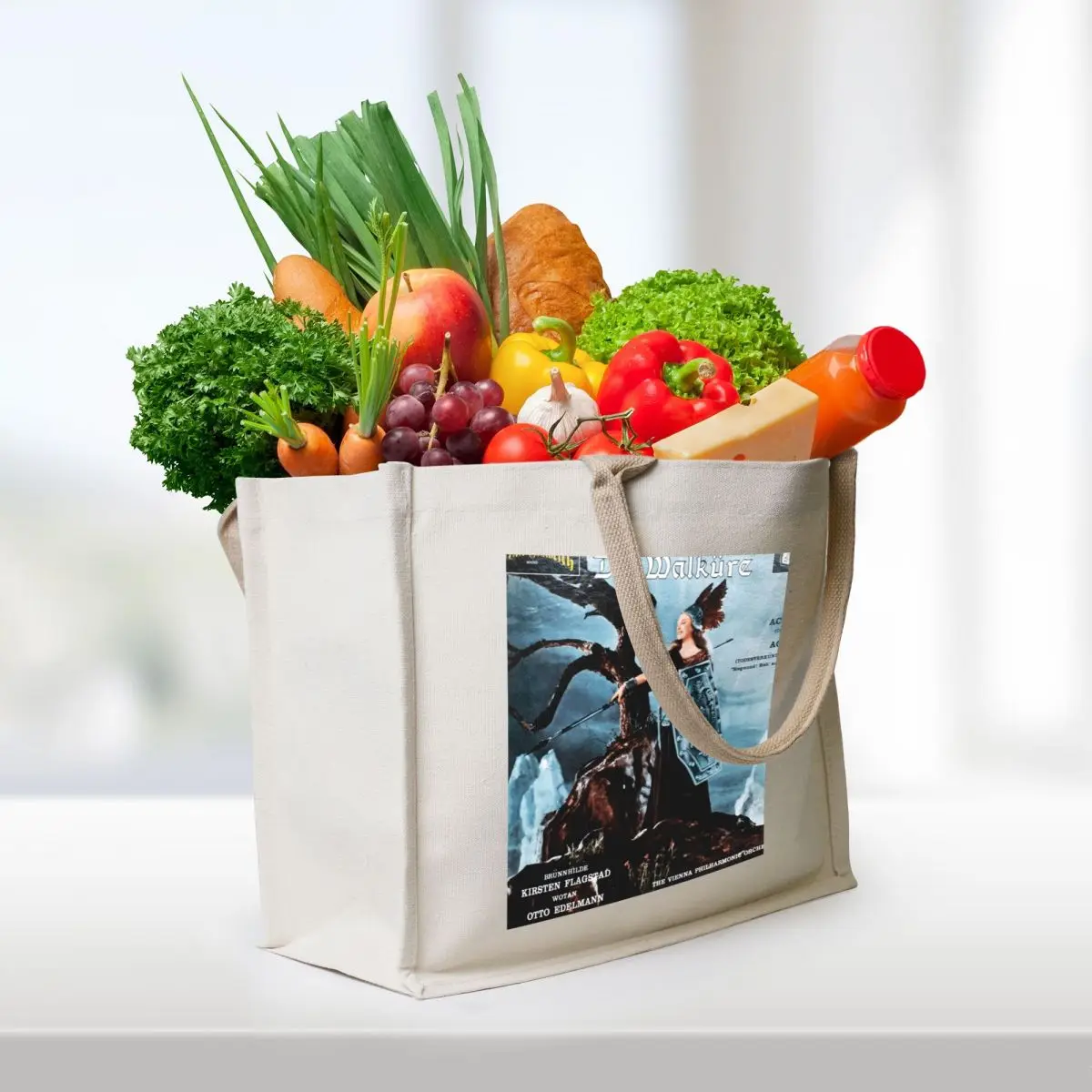 Die Walküre, Richard Wagner, Wagner, Opera, German, 1959, Act 3, Act 2 Tote Bag Big bag custom bags