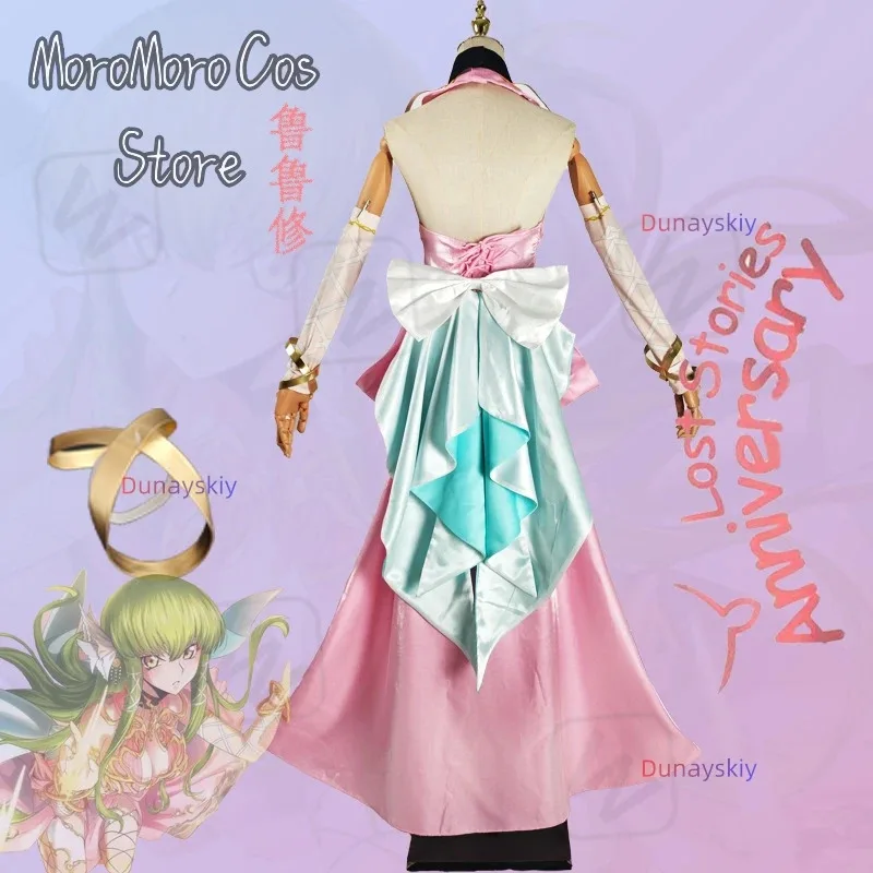 CC.  Cosplay Costume Pink Evening Dress Long Dress Women's Dresses Lost Stories Immortal Witch Sheer Lolita Skirt Wig Costume view 5