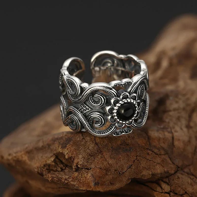 bocai-new-s925-silver-jewelry-popular-ring-for-men-classic-retro-hollow-out-rattan-pattern-fashionable-holiday-gifts